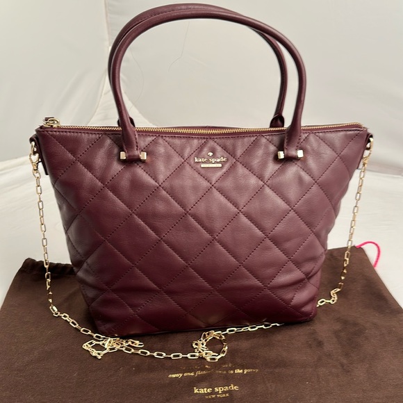 Kate Spade Emerson Place small Gina mulled wine tote bag - Picture 1 of 14